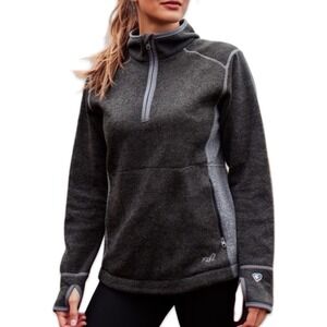 Kuhl Alfpaca Fleece Quarter Zip Hoodie Womens Small Outdoor Hiking Pullover Gorp